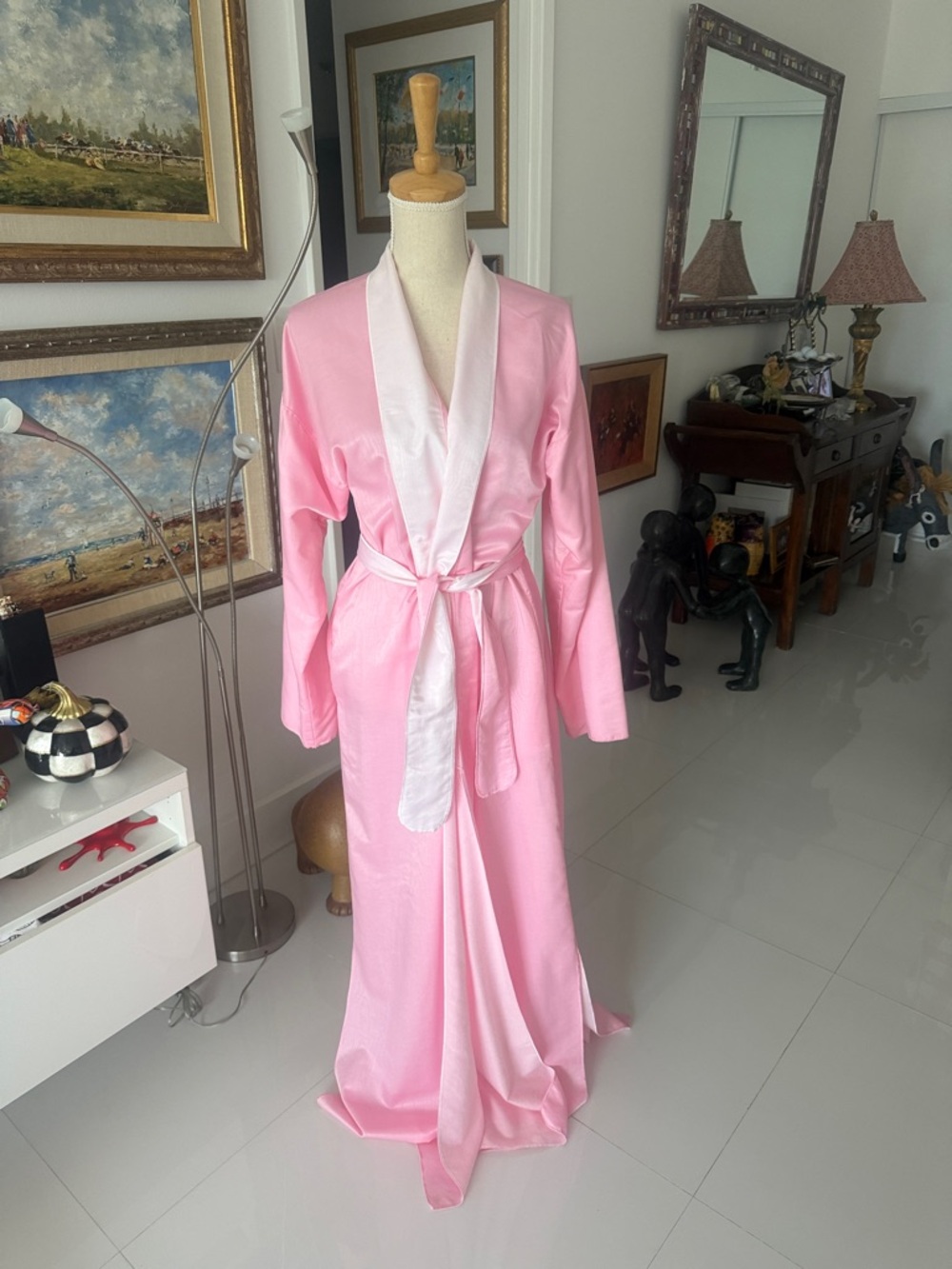 VINTAGE  Fernando Sanchez Pink Maxi Bath ROBE